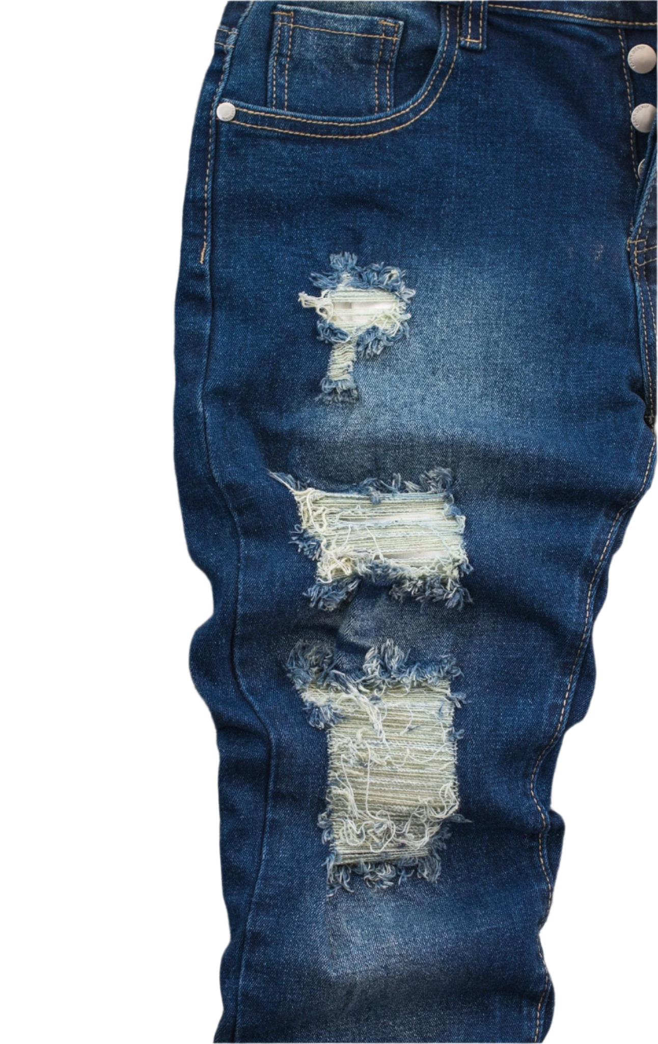 Men Dark Wash Ripped Skinny Denim 3109