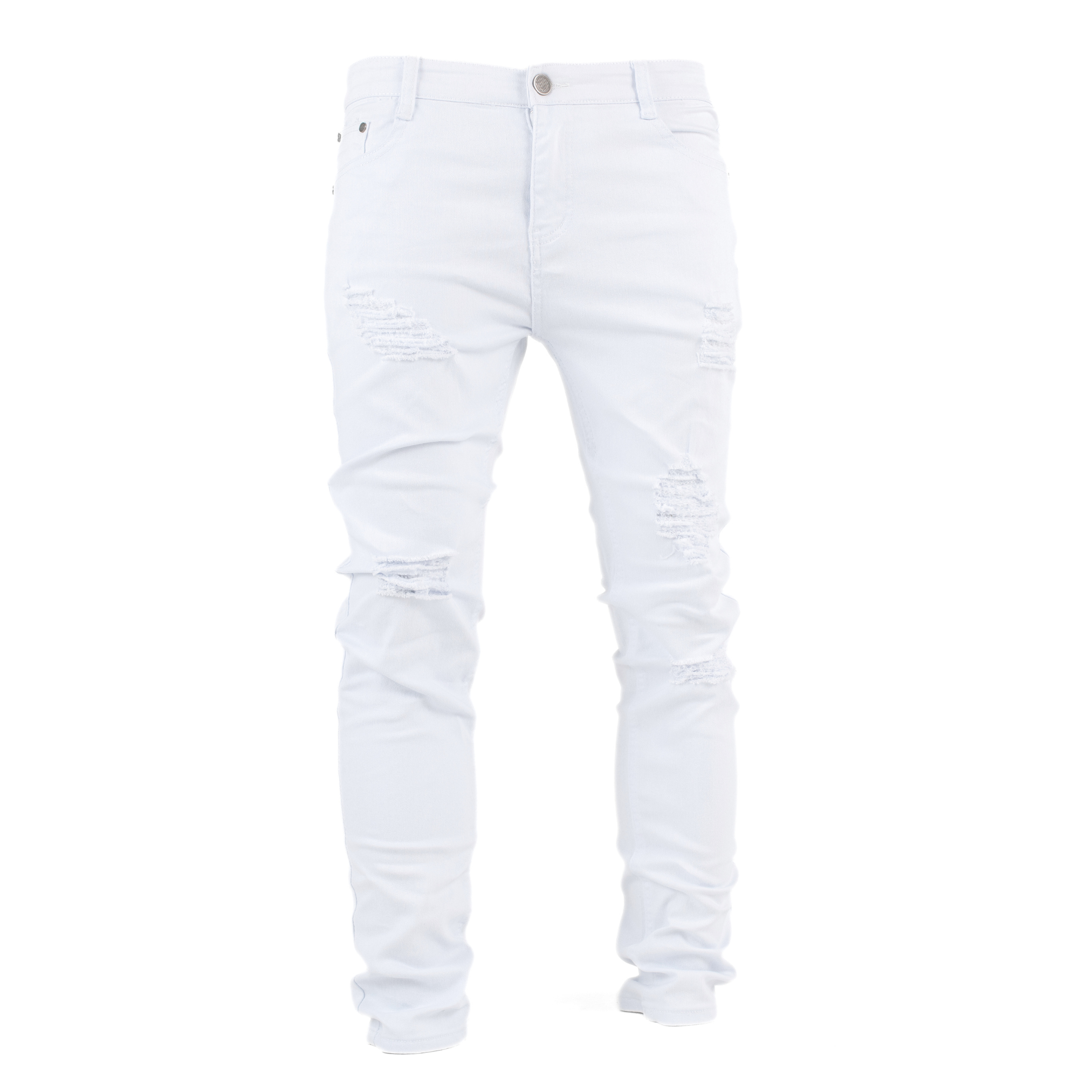 Pure Ice White Distressed Skinny Jeans