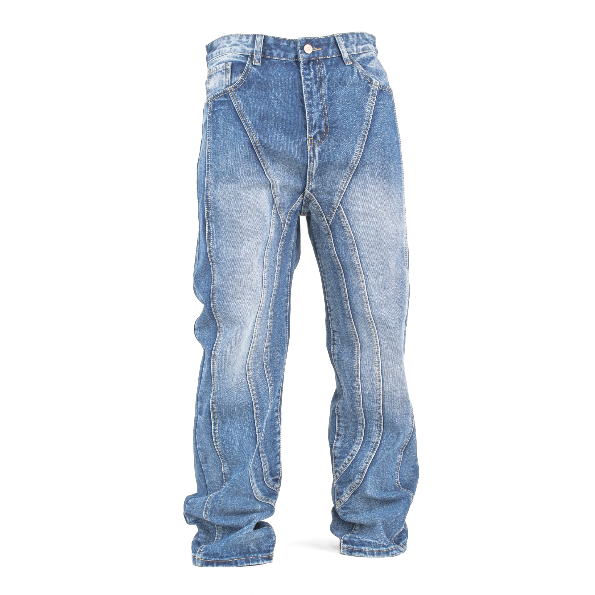 Arc-Flow Paneled Blue Relaxed fit Jean