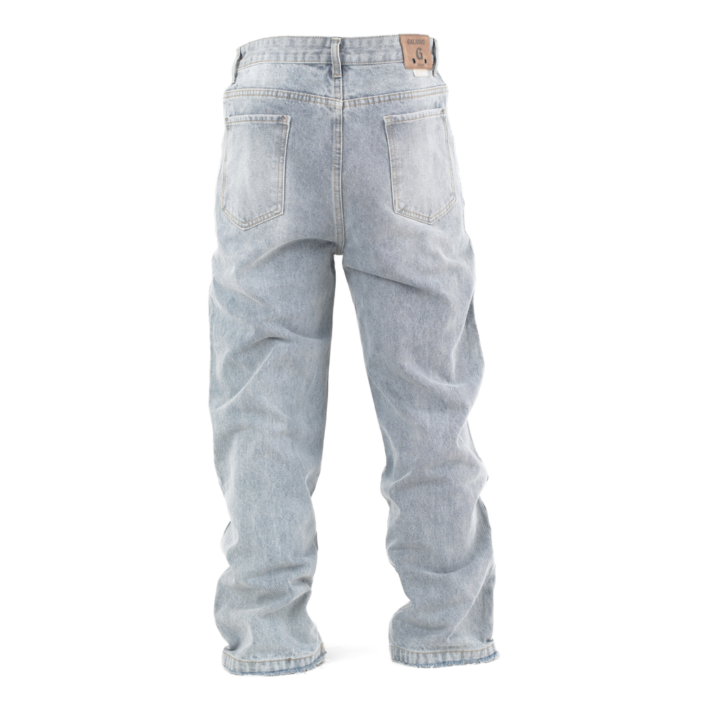 Blue Drift Arc-Paneled Relaxed Straight Jean