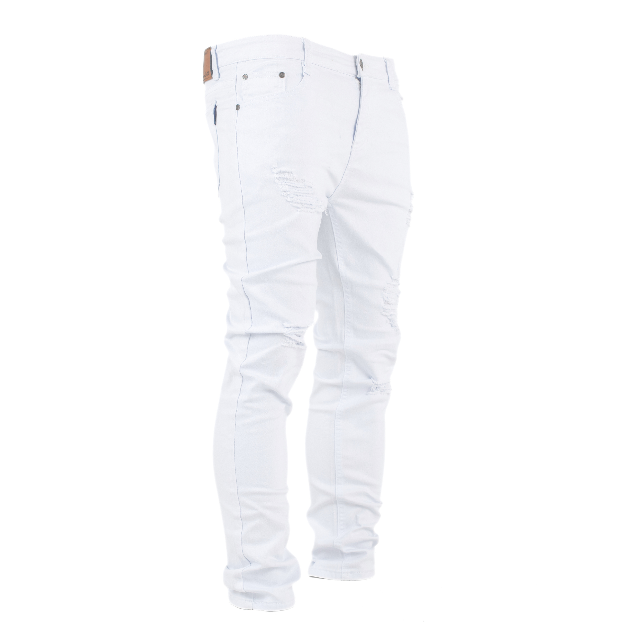 Pure Ice White Distressed Skinny Jeans