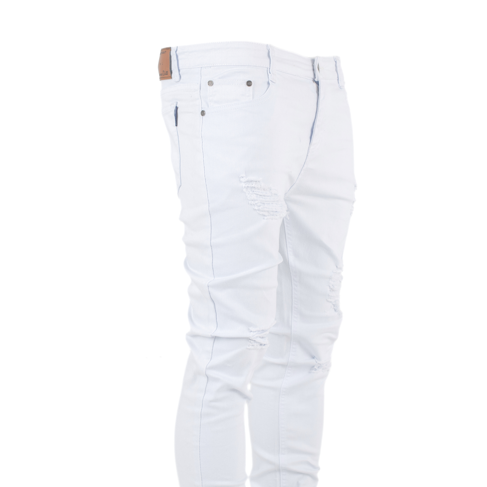 Pure Ice White Distressed Skinny Jeans