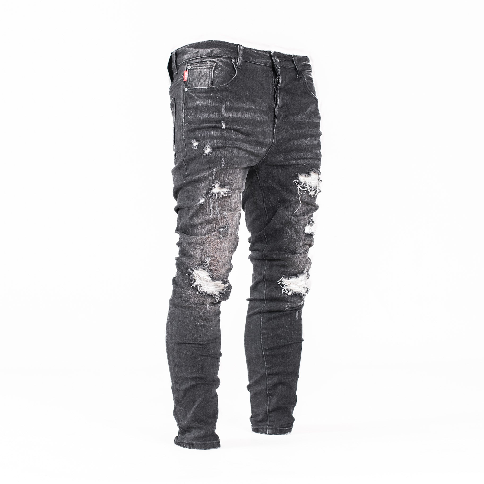 Gee2 Asphalt Edge Distressed Skinny Jeans