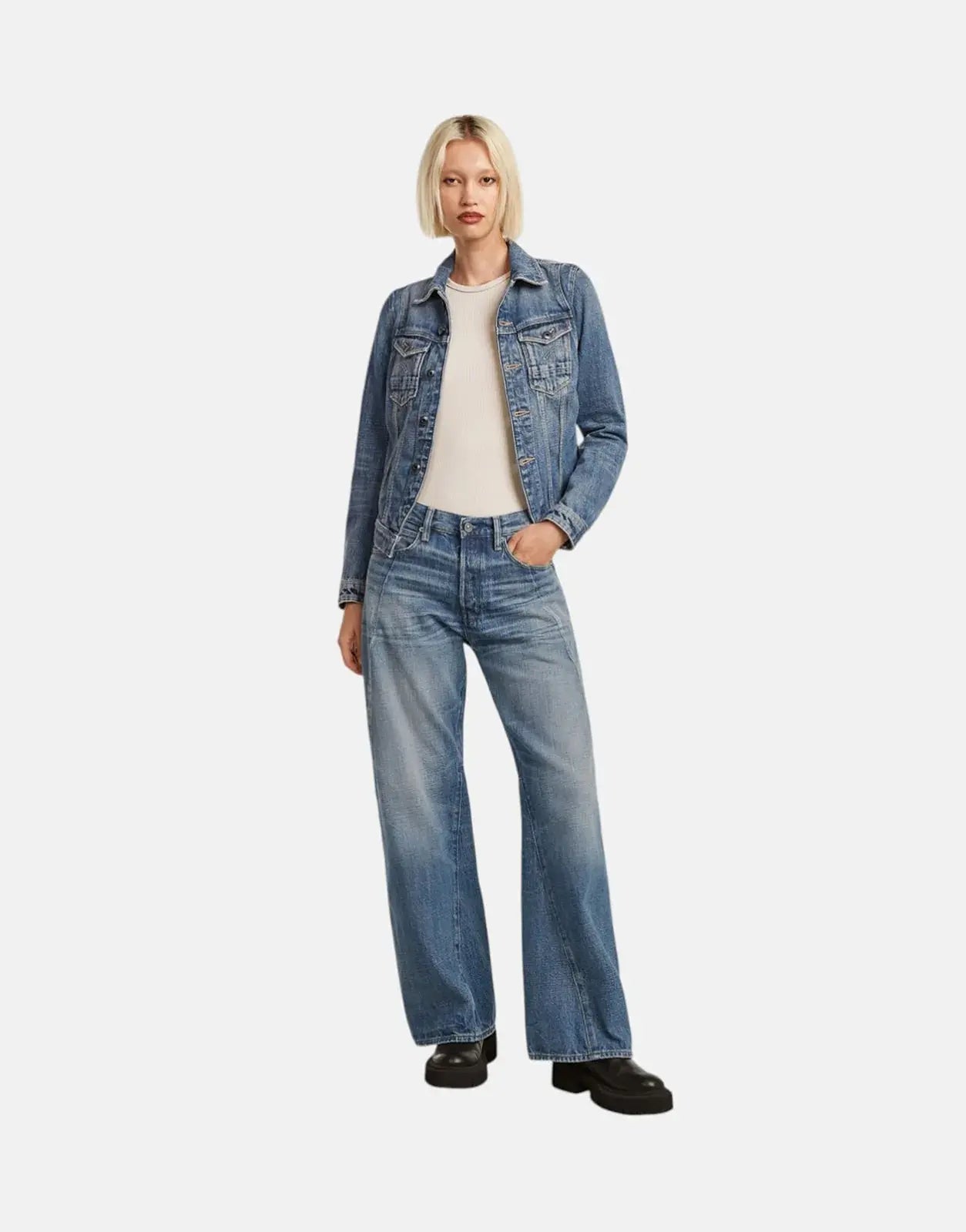 G-Star RAW Contor 3D Wide Faded Typhoon Jeans