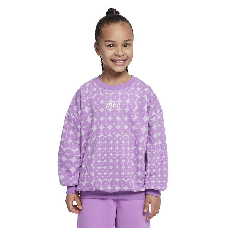 Nike Younger Kids Essentials All Over Print French Terry Crew