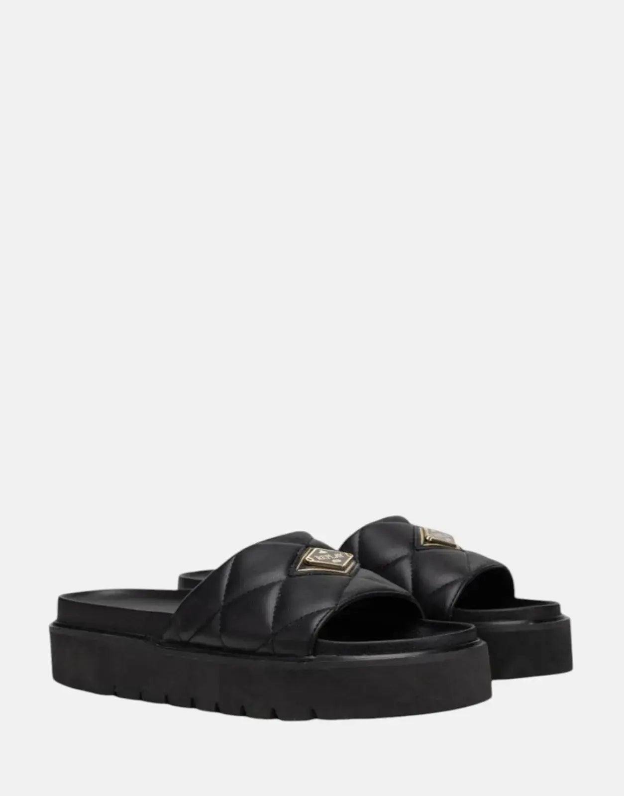 Replay Muddy Quilt Black Slides