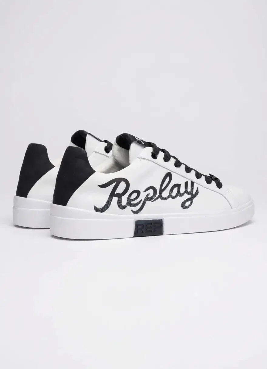 Replay Polys W Write White Black Sneakers