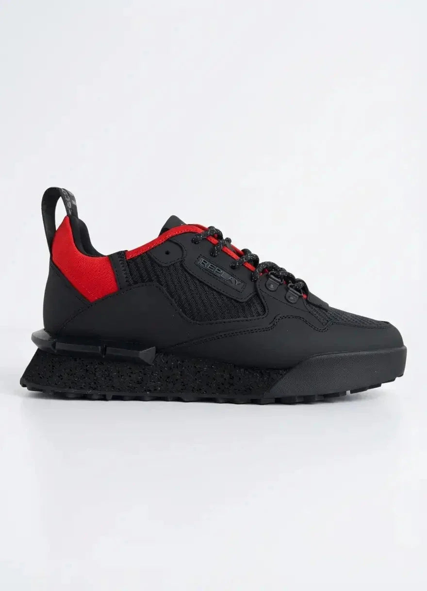 Replay Field Speed Carbon Black Red Sneakers